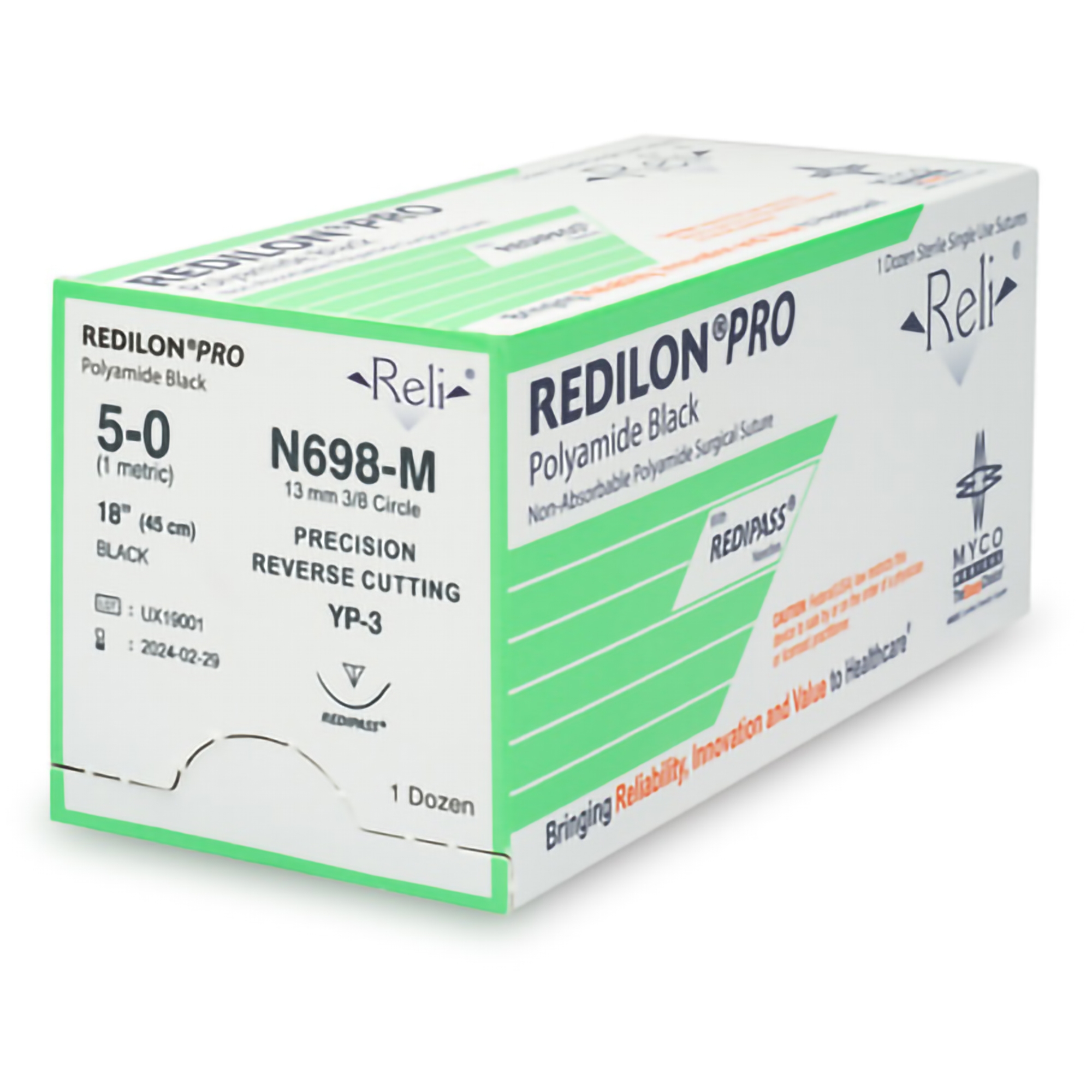 Suture Nonabsorbable Suture with Needle Reli® Re .. .  .  